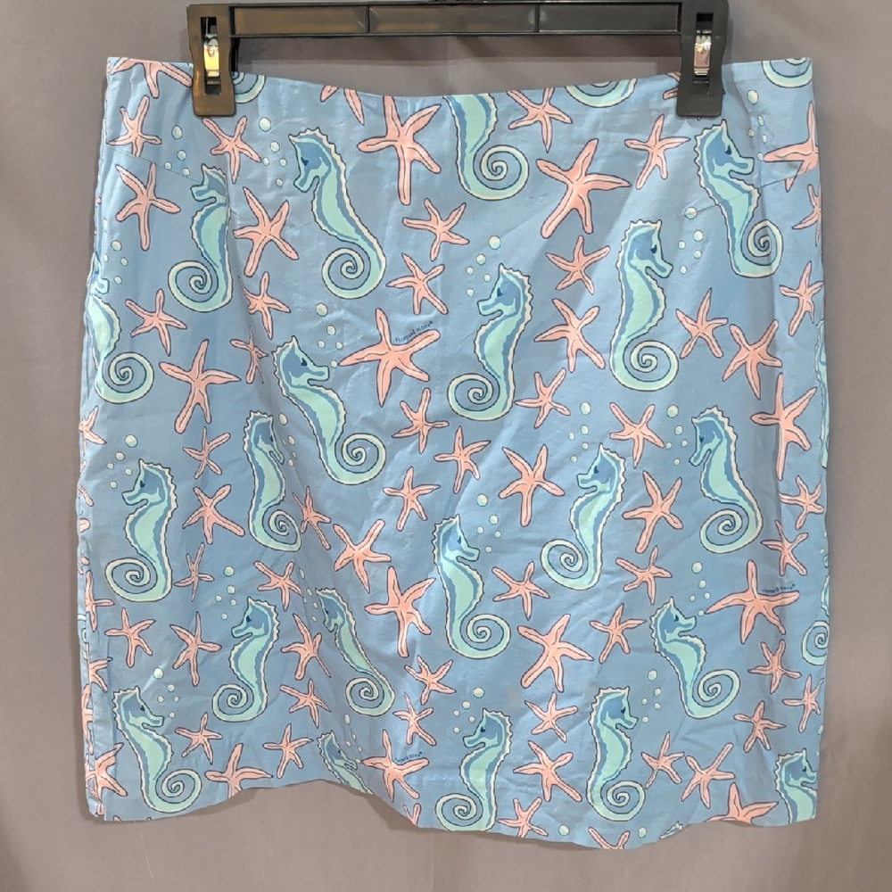 Vineyard Vines Blue and Pink Sea Life Skirt 10